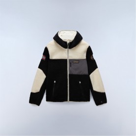 Мъжко поларено горнище с цип Napapijri Napa Yupik Full Zip Fleece Hoodie Mens - Black/Beige мъжко,поларено,горнище,с,цип,промоция,на,зимни,облекла,облекла,на,разпродажба,мъжки,ежедневни,облекла,мъжки,горнища,с,качулка,napapijri,napa,yupik,full,zip