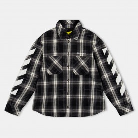 Риза с дълъг ръкав Off White Kids Long Sleeve Dress Shirt - Black/White риза,с,дълъг,ръкав,off,white,kids,long,sleeve,dress,shirt,black,white