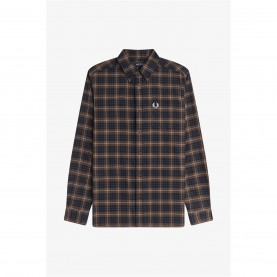 риза,с,дълъг,ръкав,облекла,на,разпродажба,мъжки,ризи,fred,perry,men's,tartan,long,sleeve,shirt,tobacco,q21