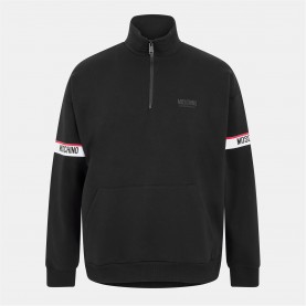 поларена,блуза,облекла,на,разпродажба,мъжки,ежедневни,облекла,мъжки,горнища,с,качулка,moschino,men's,quarter,zip,fleece,top,black