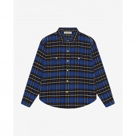 Cole Buxton Mens Check Cotton Long-Sleeve Oversized-Fit Shirt - Blue/Black cole,buxton,men,s,check,cotton,long,sleeve,oversized,fit,shirt,blue,black
