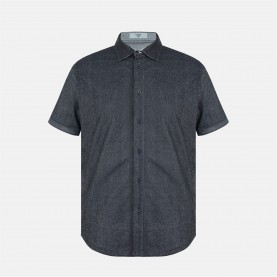 риза,firetrap,men's,short,sleeve,plain,shirt,grey