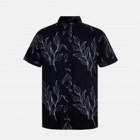 firetrap,men's,short,sleeve,patterned,shirt,grey