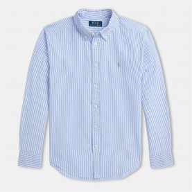 Юношеска риза с дълъг ръкав Polo Ralph Lauren Long Sleeve Striped Shirt Juniors - Blue White юношеска,риза,с,дълъг,ръкав,детски,3/4,панталони,polo,ralph,lauren,long,sleeve,striped,shirt,juniors,blue,white
