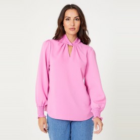 Дамска туника Be You Womens Twist Neck Tunic - Pink дамска,туника,дамски,поли,и,рокли,be,you,women,s,twist,neck,tunic,pink