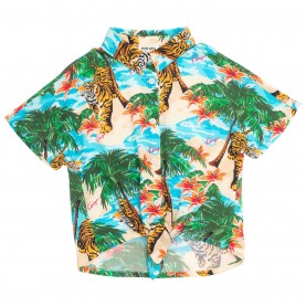 KENZO Kids' Tropical Print Short-Sleeve Patterned Shirt - Off White детски,3/4,панталони,kenzo,kids',tropical,print,short,sleeve,patterned,shirt,off,white
