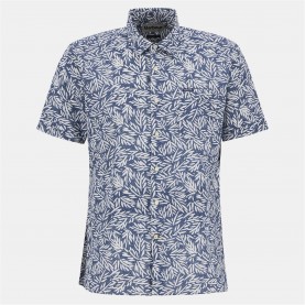 риза,с,къс,ръкав,облекла,на,разпродажба,мъжки,ризи,barbour,men's,jackstone,short,sleeve,geometric,print,shirt,dark,denim,ny38