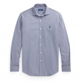 Polo Ralph Lauren Mens Poplin Check Long-Sleeve Patterned Shirt - Navy White мъжки,ризи,polo,ralph,lauren,men,s,poplin,check,long,sleeve,patterned,shirt,navy,white