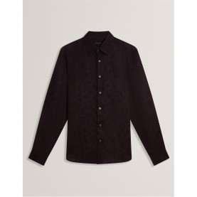 облекла,на,разпродажба,мъжки,ризи,ted,baker,ted,baker,ls,regular,fit,large,painted,floral,shirt,dk,brown