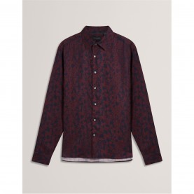 облекла,на,разпродажба,мъжки,ризи,ted,baker,ted,baker,ls,regular,fit,large,painted,floral,shirt,maroon