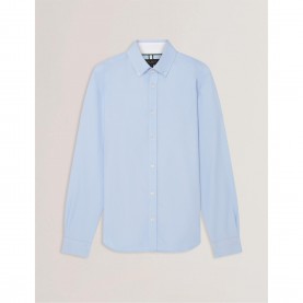 риза,ted,baker,men,s,long,sleeve,oxford,plain,shirt,pl,blue