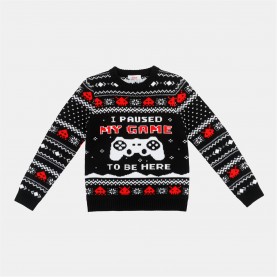 Пуловер Star Xmas Jumper Jn54 - Gaming пуловер,коледни,пуловери,детски,3/4,панталони,детски,облекла,star,xmas,jumper,jn54,gaming