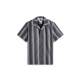 Риза с къс ръкав Tommy Jeans Mens Patterned Short Sleeve Shirt - Black Aop риза,с,къс,ръкав,мъжки,ризи,tommy,jeans,men,s,patterned,short,sleeve,shirt,black,aop