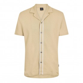 Риза с къс ръкав Boss Mens BOSS BLACK Pasini Short Sleeve Collared Shirt with Contrast Trim - Beige 286 риза,с,къс,ръкав,мъжки,ризи,boss,mens,boss,black,pasini,short,sleeve,collared,shirt,with,contrast,trim,beige,286