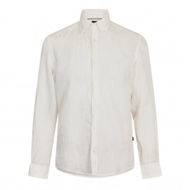 Риза с къс ръкав Boss Mens BOSS BLACK Liam Short Sleeve Buttoned Shirt - White 100 риза,с,къс,ръкав,мъжки,ризи,boss,mens,boss,black,liam,short,sleeve,buttoned,shirt,white,100