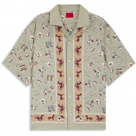 риза,с,дълъг,ръкав,мъжки,ризи,hugo,men's,long,sleeve,patterned,shirt,green,337