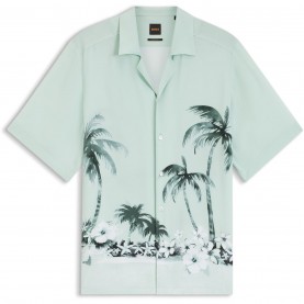 Риза с къс ръкав Boss Men's Patterned Short Sleeve Shirt - Turquoise 446 риза,с,къс,ръкав,облекла,на,разпродажба,мъжки,ризи,boss,men's,patterned,short,sleeve,shirt,turquoise,446