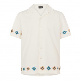 Риза с къс ръкав PS Paul Smith Mens Patterned Short Sleeve Shirt - White 02 риза,с,къс,ръкав,мъжки,ризи,ps,paul,smith,men,s,patterned,short,sleeve,shirt,white,02
