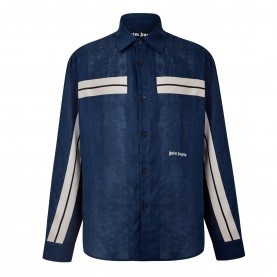 Palm Angels Palm Linen Shirt Sn61 - Navy Blue мъжки,ризи,palm,angels,palm,linen,shirt,sn61,navy,blue