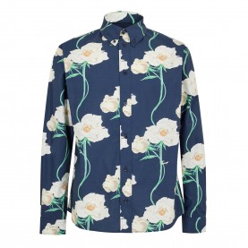Риза с дълъг ръкав Kenzo Mens Long Sleeve Patterned Shirt - Navy Blue риза,с,дълъг,ръкав,мъжки,ризи,kenzo,men,s,long,sleeve,patterned,shirt,navy,blue