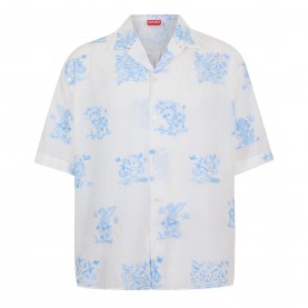 Риза с къс ръкав Kenzo Mens Short Sleeve Patterned Shirt - White риза,с,къс,ръкав,мъжки,ризи,kenzo,men,s,short,sleeve,patterned,shirt,white