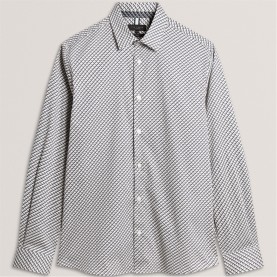 Риза с дълъг ръкав Ted Baker Men's LS Slim Geo Long Sleeve Patterned Shirt - GREY риза,с,дълъг,ръкав,ted,baker,men's,ls,slim,geo,long,sleeve,patterned,shirt,grey