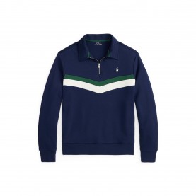 Polo Ralph Lauren Mens Quarter Zip Fleece - Newport Navy мъжки,горнища,с,качулка,polo,ralph,lauren,men,s,quarter,zip,fleece,newport,navy