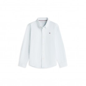 Риза с дълъг ръкав Tommy Hilfiger Kids Long Sleeve Oxford Shirt - Blue Stripe C1O риза,с,дълъг,ръкав,tommy,hilfiger,kids,long,sleeve,oxford,shirt,blue,stripe,c1o
