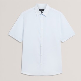 Ted Baker Ted Baker SS Reg Lin Shirt - Lt-Blue ted,baker,ted,baker,ss,reg,lin,shirt,lt,blue