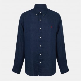 риза,с,дълъг,ръкав,облекла,на,разпродажба,мъжки,ризи,polo,ralph,lauren,linen,long,sleeve,shirt,newport,navy