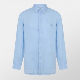 риза,с,дълъг,ръкав,облекла,на,разпродажба,мъжки,ризи,polo,ralph,lauren,linen,long,sleeve,shirt,office,blue