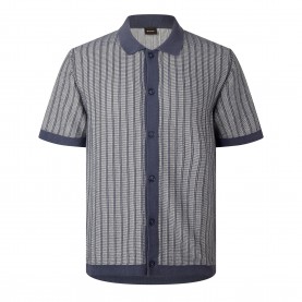 Риза с къс ръкав Boss Mens Patterned Short Sleeve Shirt - Dark Blue 406 риза,с,къс,ръкав,мъжки,ризи,boss,men,s,patterned,short,sleeve,shirt,dark,blue,406