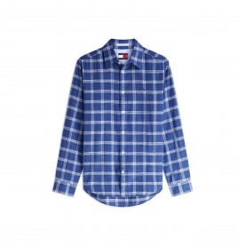 Риза с дълъг ръкав Tommy Jeans Mens Long Sleeve Patterned Shirt - Blue Check риза,с,дълъг,ръкав,мъжки,ризи,tommy,jeans,men,s,long,sleeve,patterned,shirt,blue,check