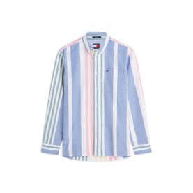 Риза с дълъг ръкав Tommy Jeans Mens Long Sleeve Patterned Shirt - Ecru Stripe риза,с,дълъг,ръкав,мъжки,ризи,tommy,jeans,men,s,long,sleeve,patterned,shirt,ecru,stripe