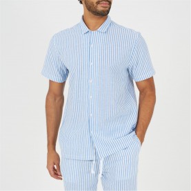 риза,с,къс,ръкав,облекла,на,разпродажба,brave,soul,men's,short,sleeved,revere,collar,patterned,shirt,white,blue