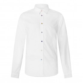 PS Paul Smith Mens Multi-Button Cotton Long-Sleeve Tailored-Fit Shirt - White 01 ps,paul,smith,men,s,multi,button,cotton,long,sleeve,tailored,fit,shirt,white,01