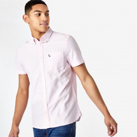 риза,с,къс,ръкав,мъжки,ризи,jack,wills,stableton,short,sleeve,oxford,shirt,pink