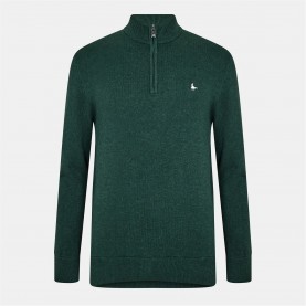 пуловер,мъжки,пуловери,jack,wills,funnel,neck,half,zip,jumper,men,dark,pine,marl