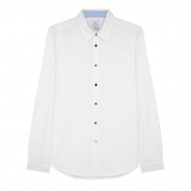 Риза PS Paul Smith Men's Multi-Button Long-Sleeve Plain Shirt - White 01 риза,облекла,на,разпродажба,мъжки,ризи,ps,paul,smith,men's,multi,button,long,sleeve,plain,shirt,white,01