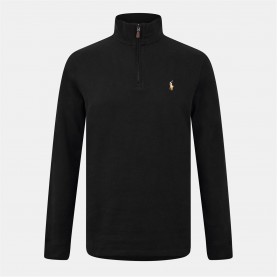 поларена,блуза,мъжки,ежедневни,облекла,мъжки,горнища,с,качулка,polo,ralph,lauren,estate,fleece,quarter,zip,sweater,polo,black