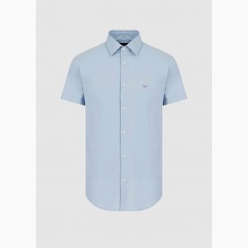риза,с,къс,ръкав,облекла,на,разпродажба,мъжки,ризи,emporio,armani,men's,short,sleeve,patterned,shirt,light,blue,0785
