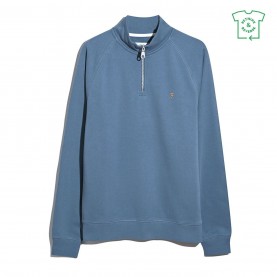 Пуловер Farah Jim Zip Jumper - Blue Tide 401 пуловер,мъжки,туристически,полари,мъжки,полари,farah,jim,zip,jumper,blue,tide,401