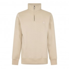 Блуза Jack Wills Jack Barchester Quarter Zip Sweatshirt - Stone блуза,мъжки,туристически,полари,мъжки,горнища,с,качулка,jack,wills,jack,barchester,quarter,zip,sweatshirt,stone