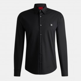 hugo,slim,fit,logo,shirt,black,001