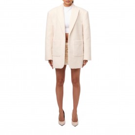 Дамско сако Naked Wardrobe Womens Boucle Long Sleeve Oversized Blazer - Cream дамско,сако,дамски,якета,и,палта,naked,wardrobe,women,s,boucle,long,sleeve,oversized,blazer,cream