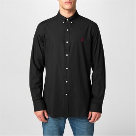 мъжки,ризи,polo,ralph,lauren,logo,poplin,shirt,polo,black