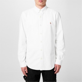мъжки,ризи,polo,ralph,lauren,slim,fit,logo,oxford,shirt,white