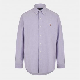 риза,с,дълъг,ръкав,облекла,на,разпродажба,мъжки,ризи,polo,ralph,lauren,men's,slim,fit,oxford,long,sleeve,shirt,thistle