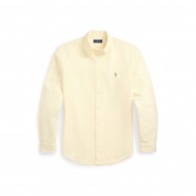 облекла,на,разпродажба,мъжки,ризи,polo,ralph,lauren,men's,slim,fit,striped,oxford,shirt,yellow,white