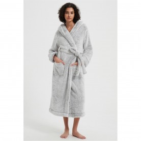 рокля,дамски,пижами,дамски,облекла,размер,linea,luxury,hooded,fleece,dressing,gown,grey